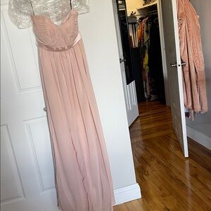 Elegant Pink Strapless Gown